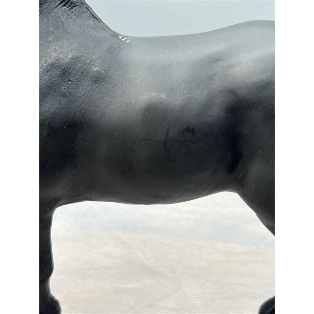 Friesian Stallion, Model #485, 1992-1995 Breyer Reeves Matte Black USA VTG